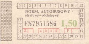 Bilet ogolnopolski 1,50 FS