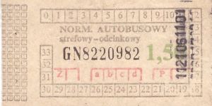 Bilet ogolnopolski 1,50 GN