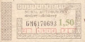 Bilet ogolnopolski 1,50 GM