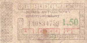 Bilet ogolnopolski 1,50 JM