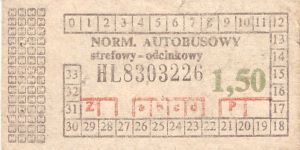 Bilet ogolnopolski 1,50 HL