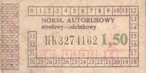 Bilet ogolnopolski 1,50 HK