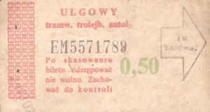 Bilet ogolnopolski 0,50 EM