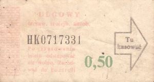 Bilet ogolnopolski 0,50 HK