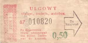 Bilet Ogólnopolski 0,50
