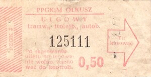 Bilet Olkusz 0,50
