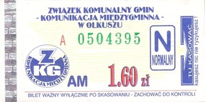 Bilet Olkusz 1,60