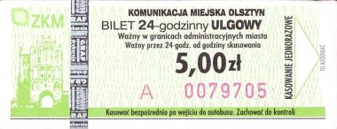 Bilet Olsztyn 5,00