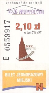 Bilet Opole 2,10