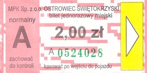 Bilet Ostrowiec Świętokrzyski
