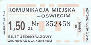 Bilet Oświęcim 1,50