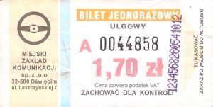 Bilet Oświęcim 1,70