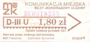Bilet Pabianice 1,80