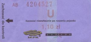 Bilet Poznań 1,10