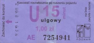 Bilet Poznań U 1,00
