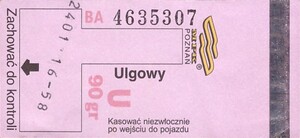 Bilet Poznań 90u
