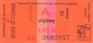 Bilet Poznań 1,00