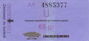 Bilet Poznań 65