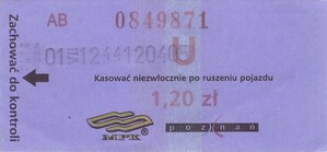 Bilet Poznań 1,20