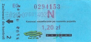 Bilet Poznań 1,20