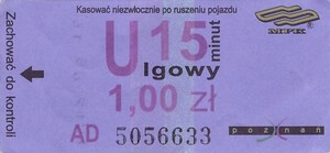 Bilet Poznań U 1,00