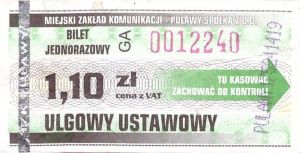 Bilet Puławy 1,10