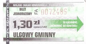 Bilet Puławy 1,30