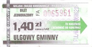 Bilet Puławy 1,40