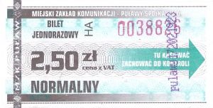 Bilet Puławy 2,50