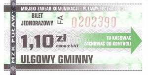 Bilet Puławy 1,10