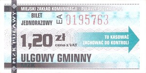 Bilet Puławy 1,20