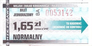 Bilet Puławy 1,65