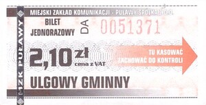 Bilet Puławy 2,10