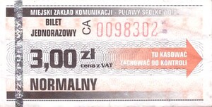 Bilet Puławy 3,00