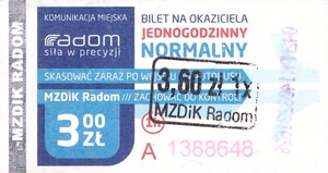 Bilet Radom 3,00 x 3,60