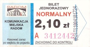 Bilet Radom 2,10