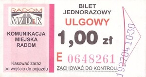 Bilet Radom 1,00