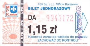 Bilet Rzeszów 1,15