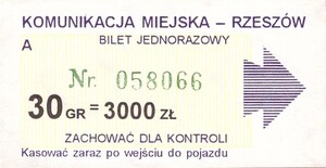 Bilet Rzeszów 30/3000
