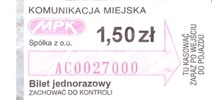 Bilet Sieradz 1,50