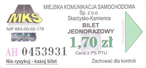 Bilet Skarżysko Kamienna 1,70