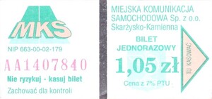 Bilet Skarżysko Kamienna 1,05