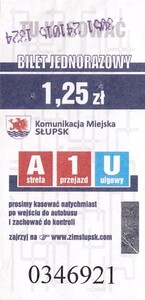 Bilet Słupsk 1,25 pion