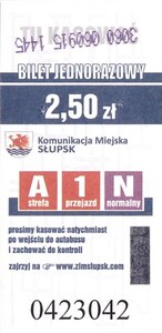 Bilet Słupsk 2,50 pion