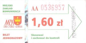 Bilet Starogard Gdański 1,60