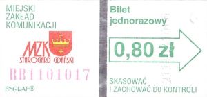 Bilet Starogard Gdański 0,80