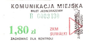 Bilet Suwałki 1,80