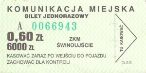 Bilet Świnoujście 60/6000