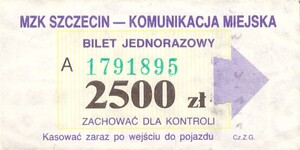 Bilet Szczecin 2500