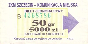 Bilet Szczecin 50/5000
